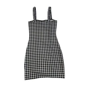 Divided Checkered Square Neck Bodycon Dress Size XS